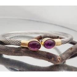 PULSERA ACERO Y PLATA BAÑO EN ORO