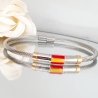 PULSERA ACERO Y ORO BANDERA ESPAÑA